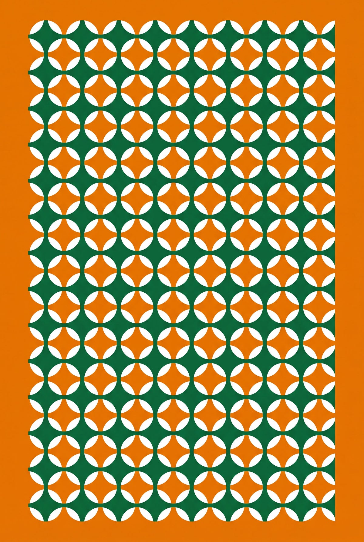 Green & Orange Coins Silk Twill Stole