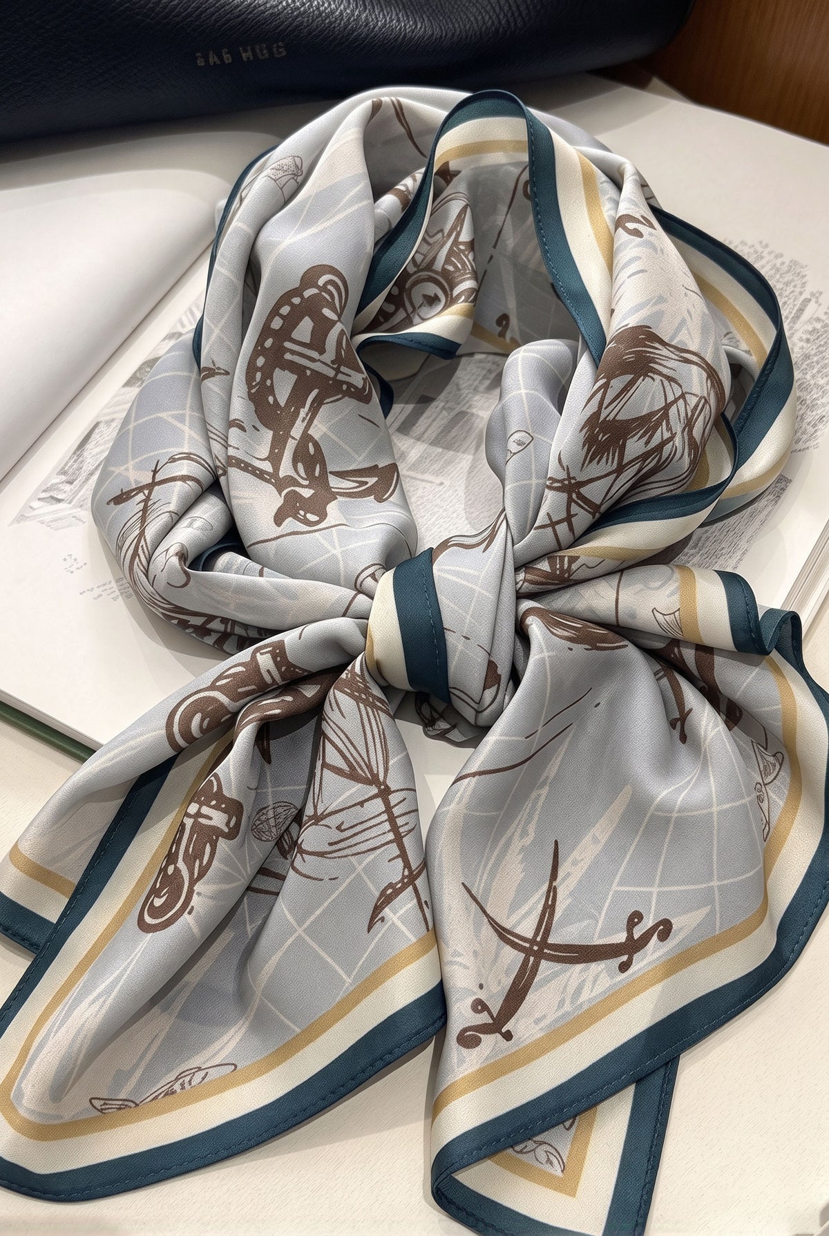 Sea Breeze Light Blue Silk Twill Stole