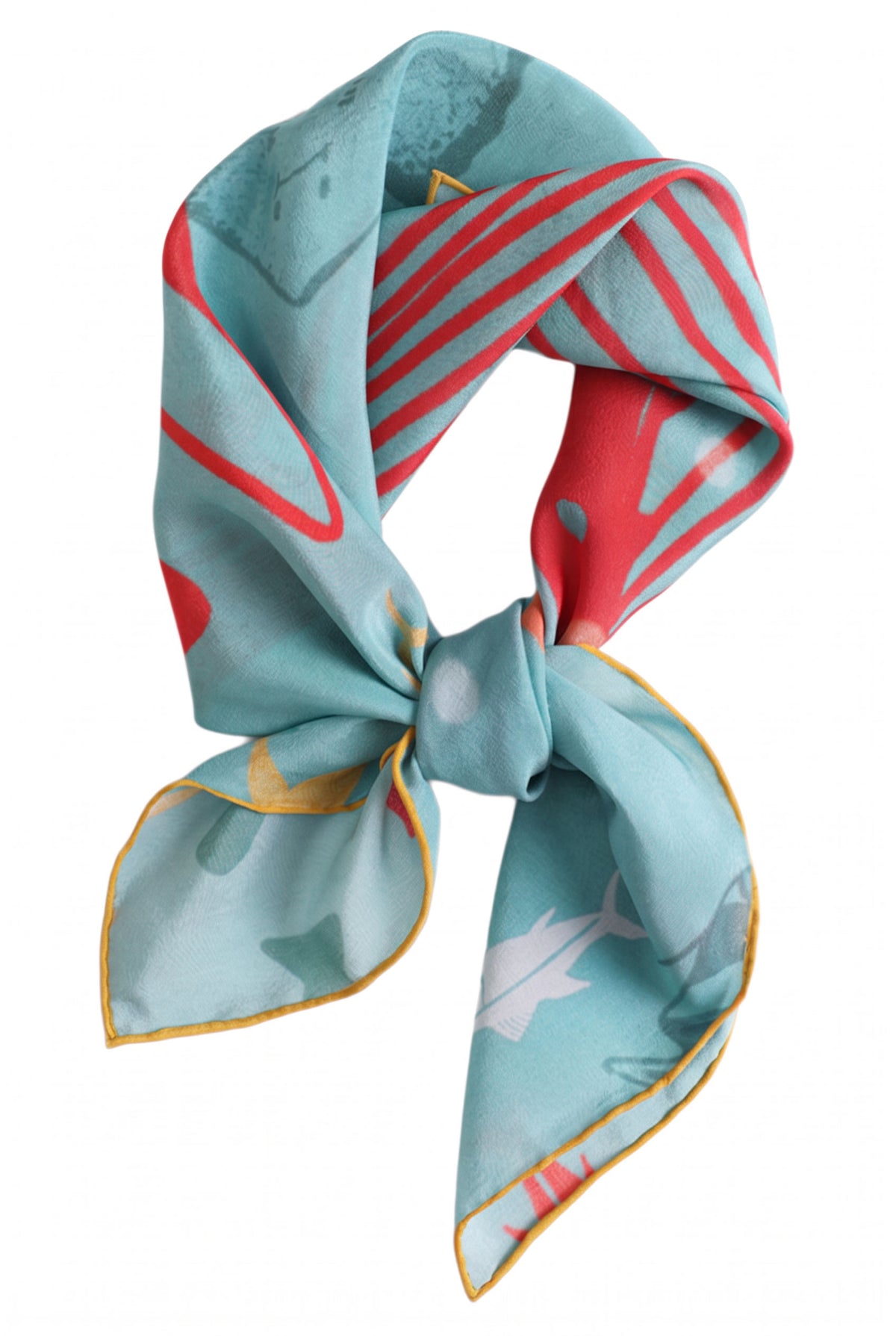 Endless Ocean Blue Silk Twill Scarf