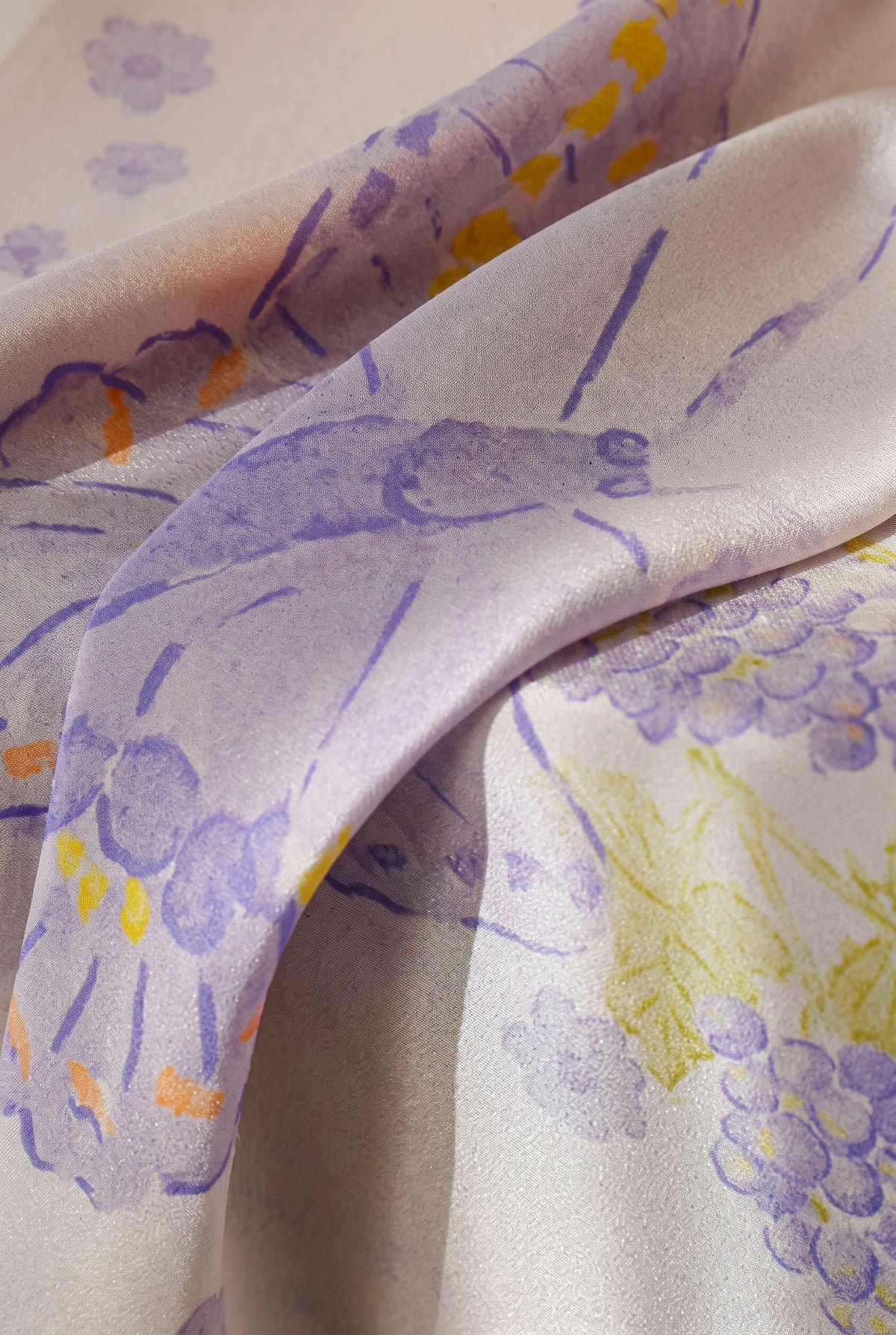 Floating Purple Butterfly Silk Scarf