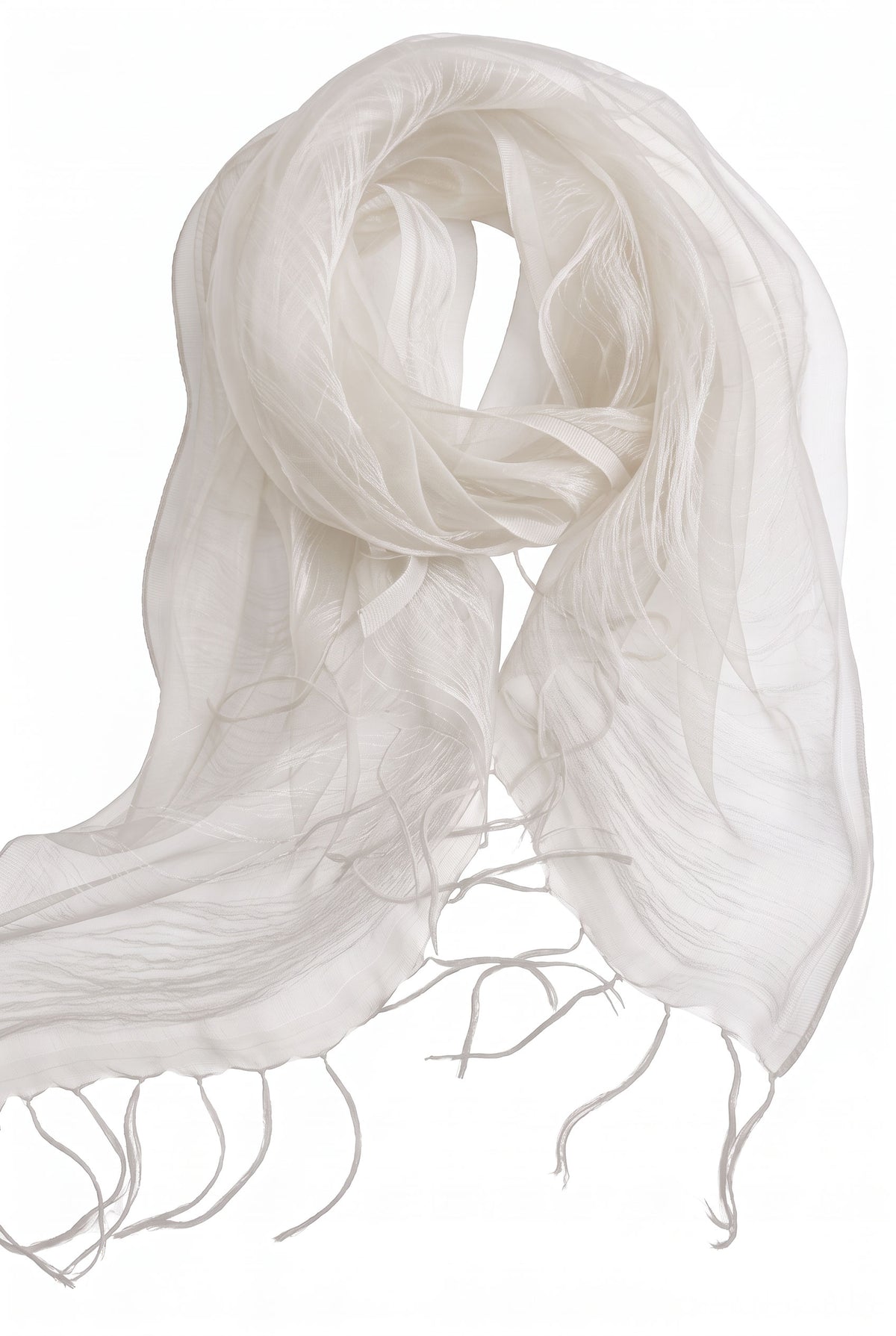 Airy Wrinkled silk Twill stole