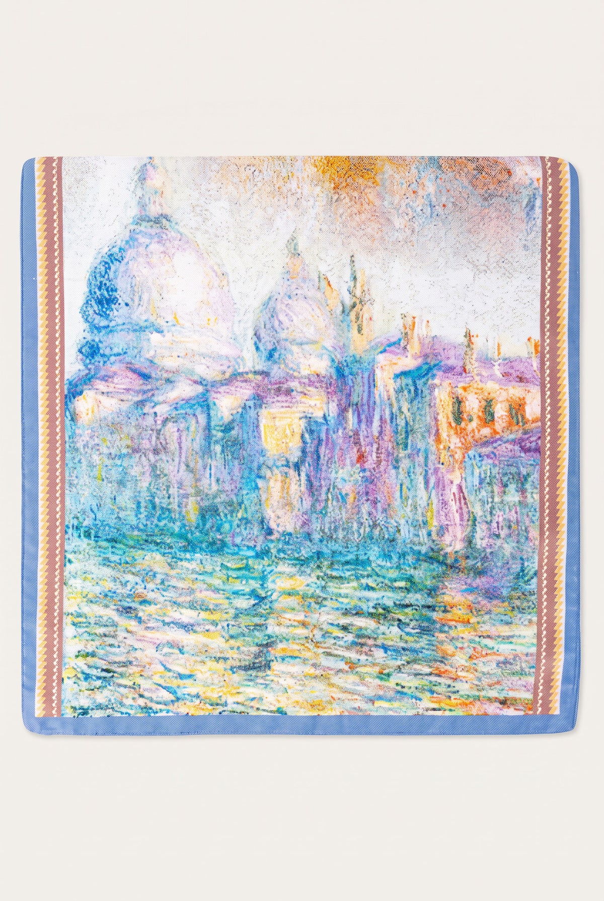 Creamy Oil Painting Silk Twill Stole