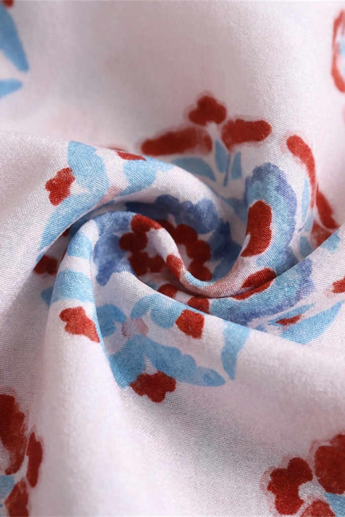 Treasure Bloom Small Red Floral Silk Twill Scarf