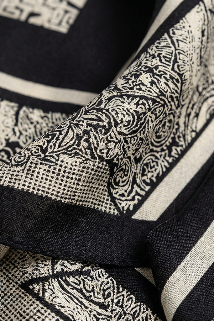 Vintage French Silk Twill Scarf