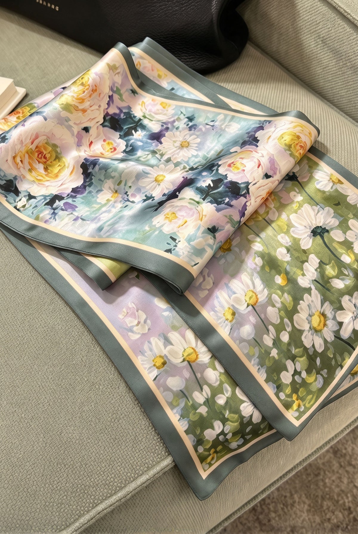 Oil Painting Floral Sea Silk Twill Stole