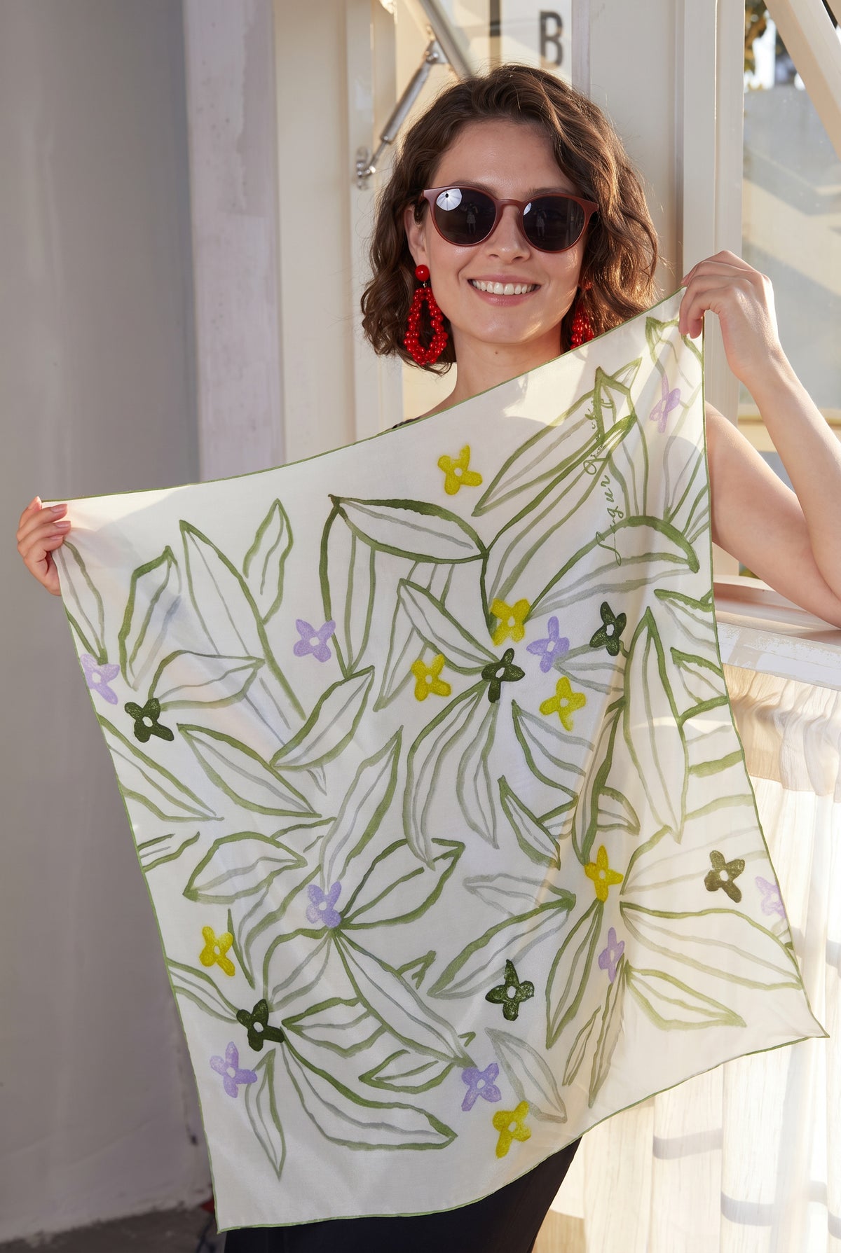 Fresh Watercolor silk Twill scarf