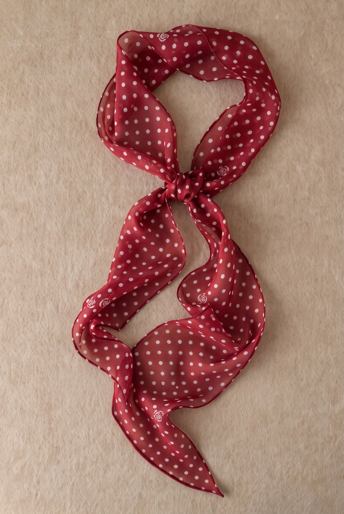 Hepburn Red Polka Dot Silk Stole