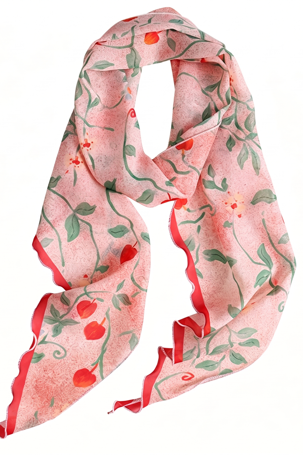 Strawberry Polka Silk Stole