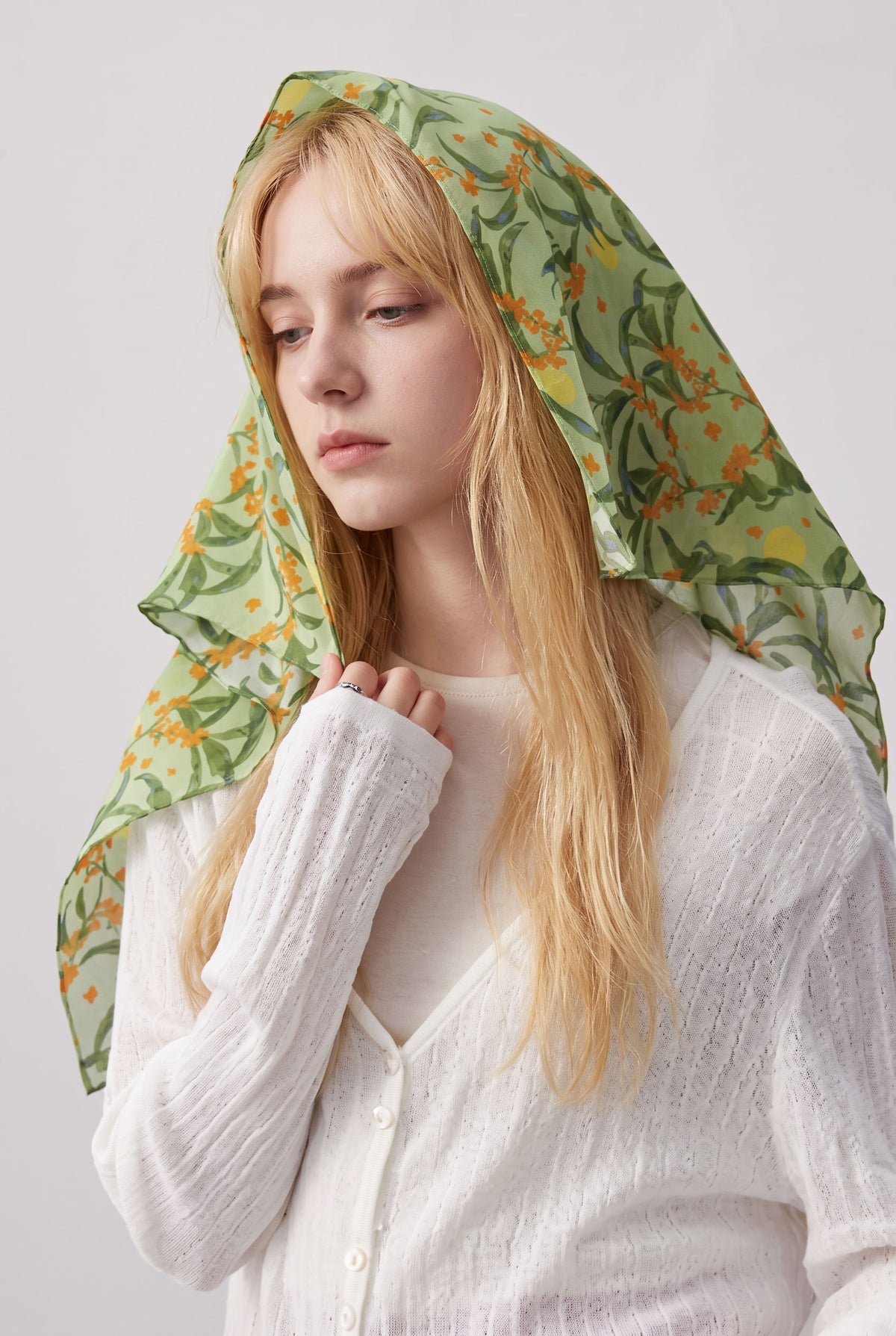 Lime & Osmanthus Silk Scarf