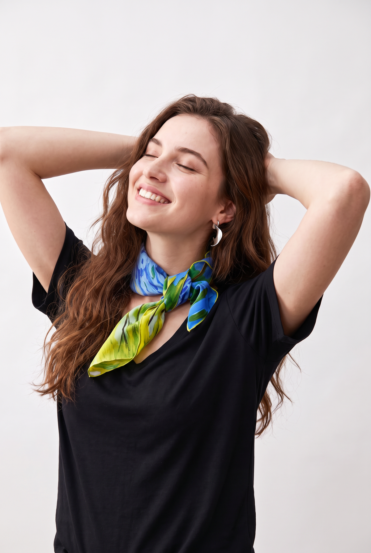 Spring Meander Silk Scarf