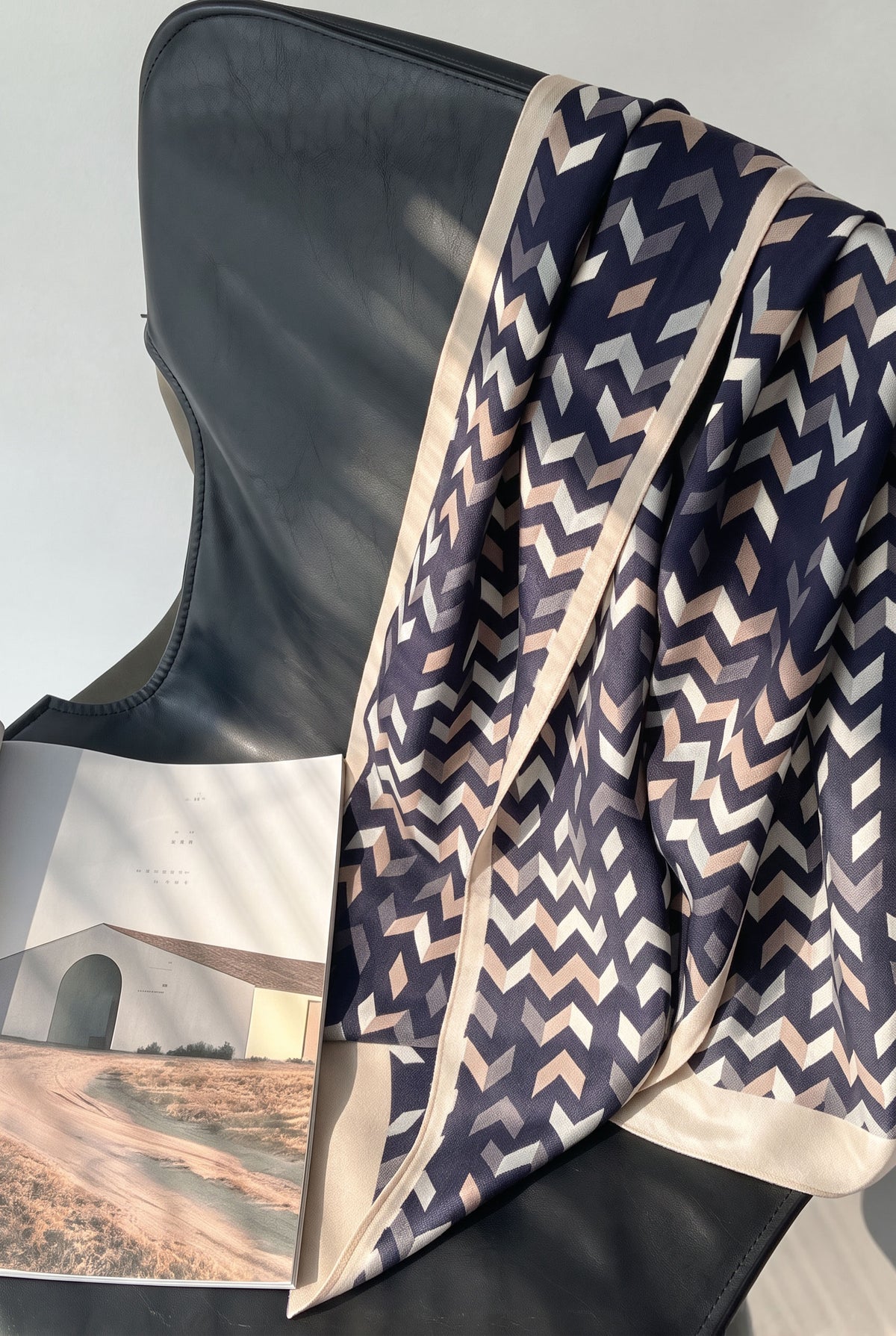 Deep Sea Ripple Silk Twill Stole