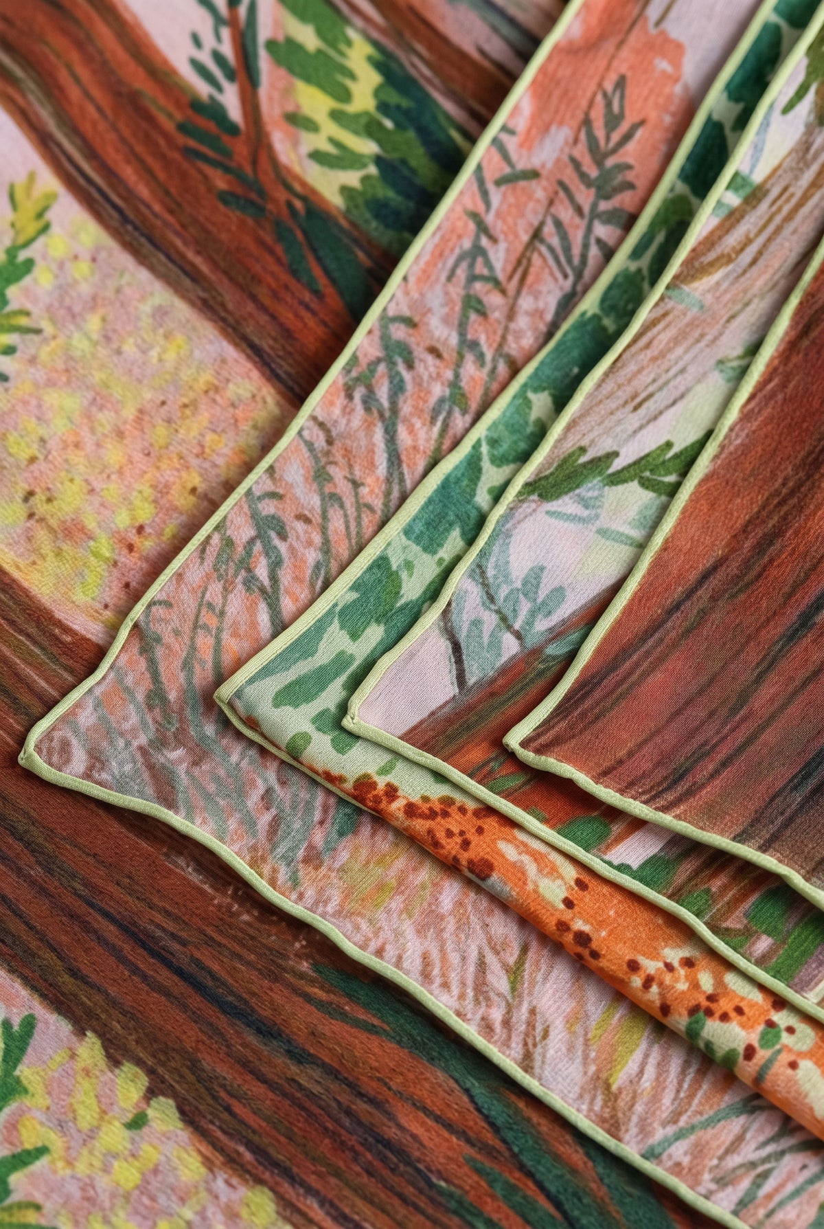 Woodland Tale: Wandering in Light Silk Twill Scarf