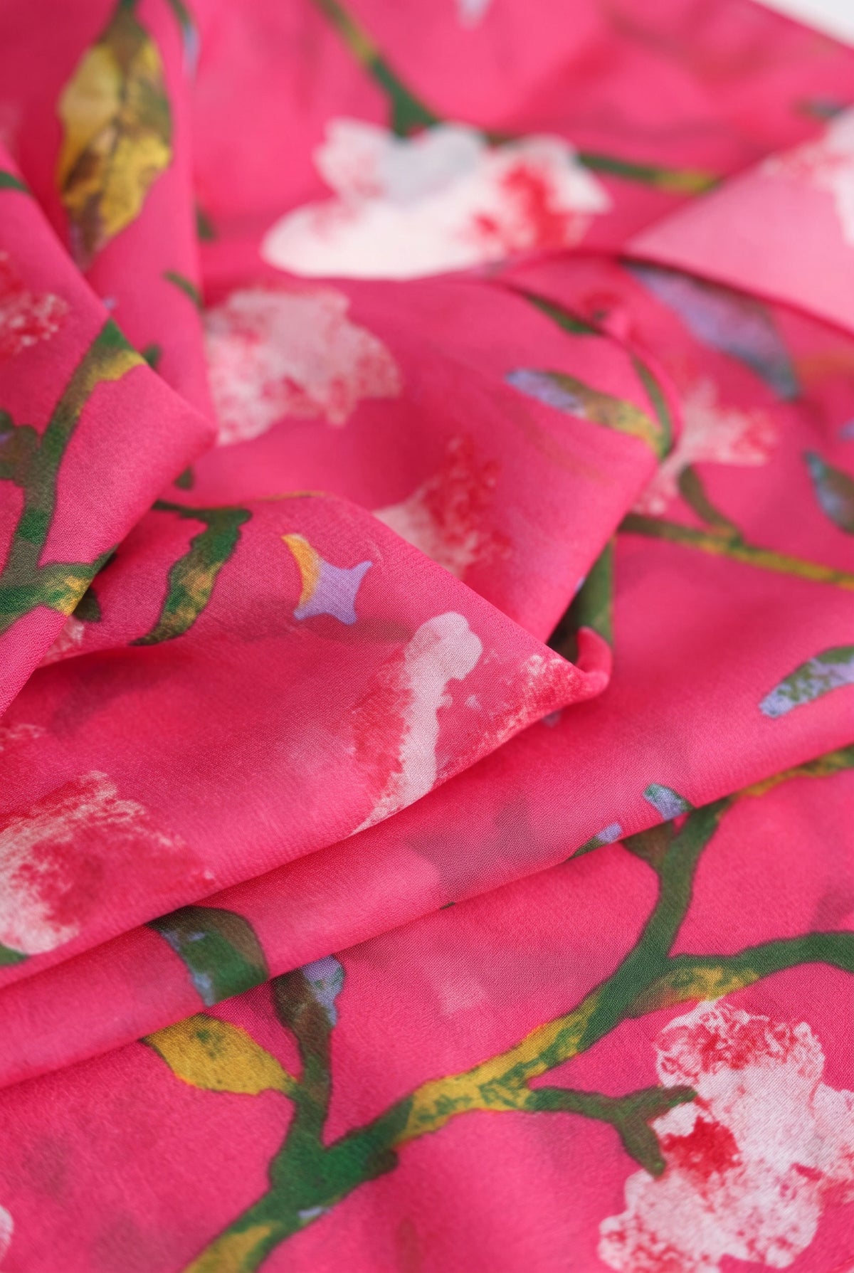 Magenta Morning Glory Dance Silk Twill Stole