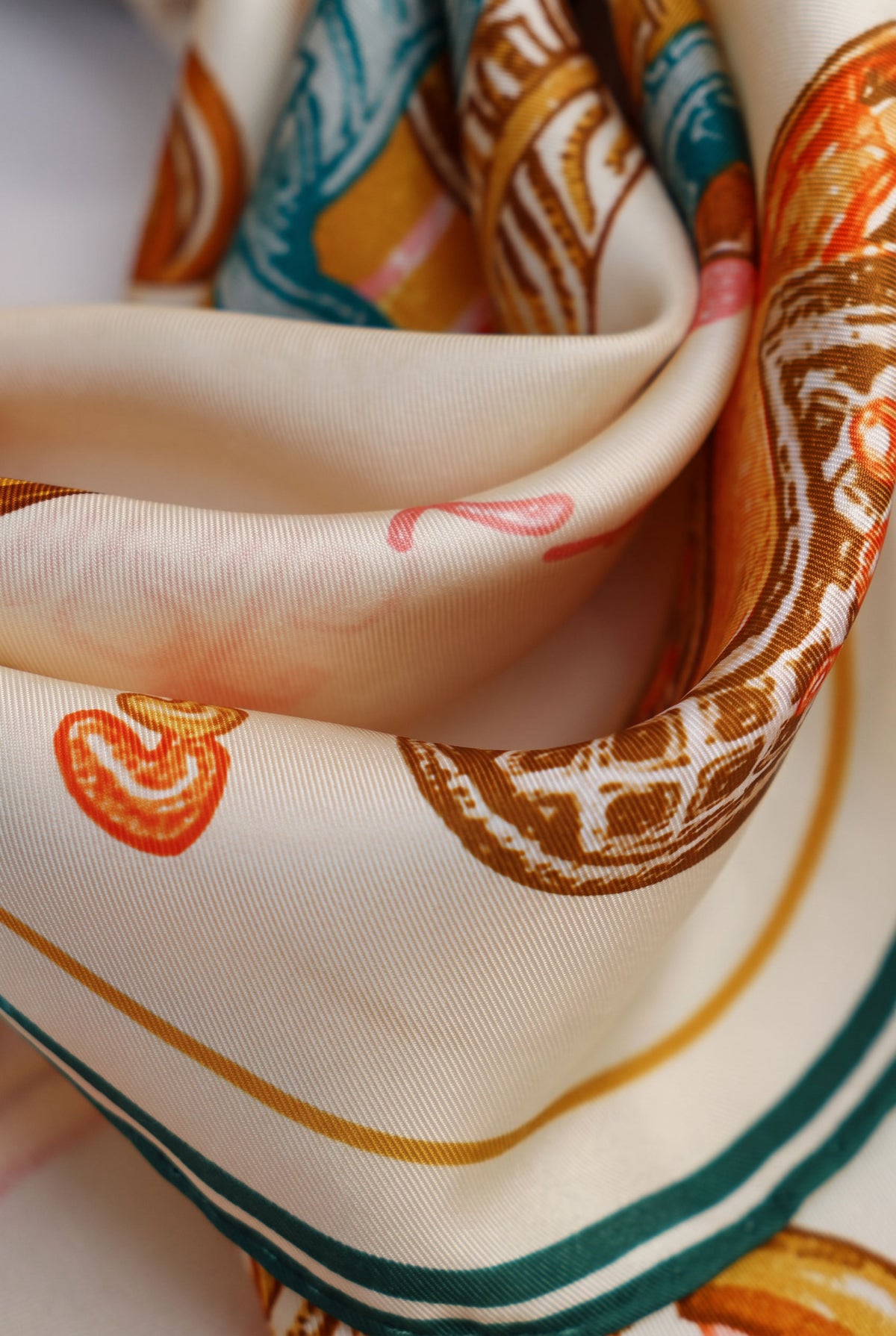 Creamy Ice Cream Silk Twill Scarf
