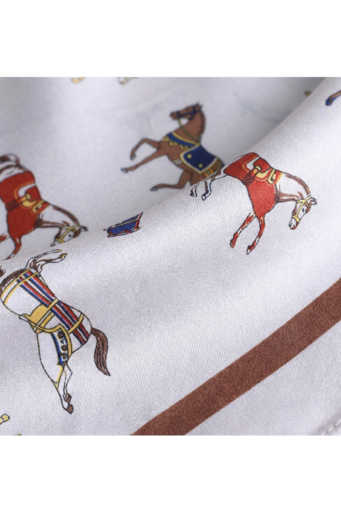 Gathering Thousand Horses Twill Silk Scarf