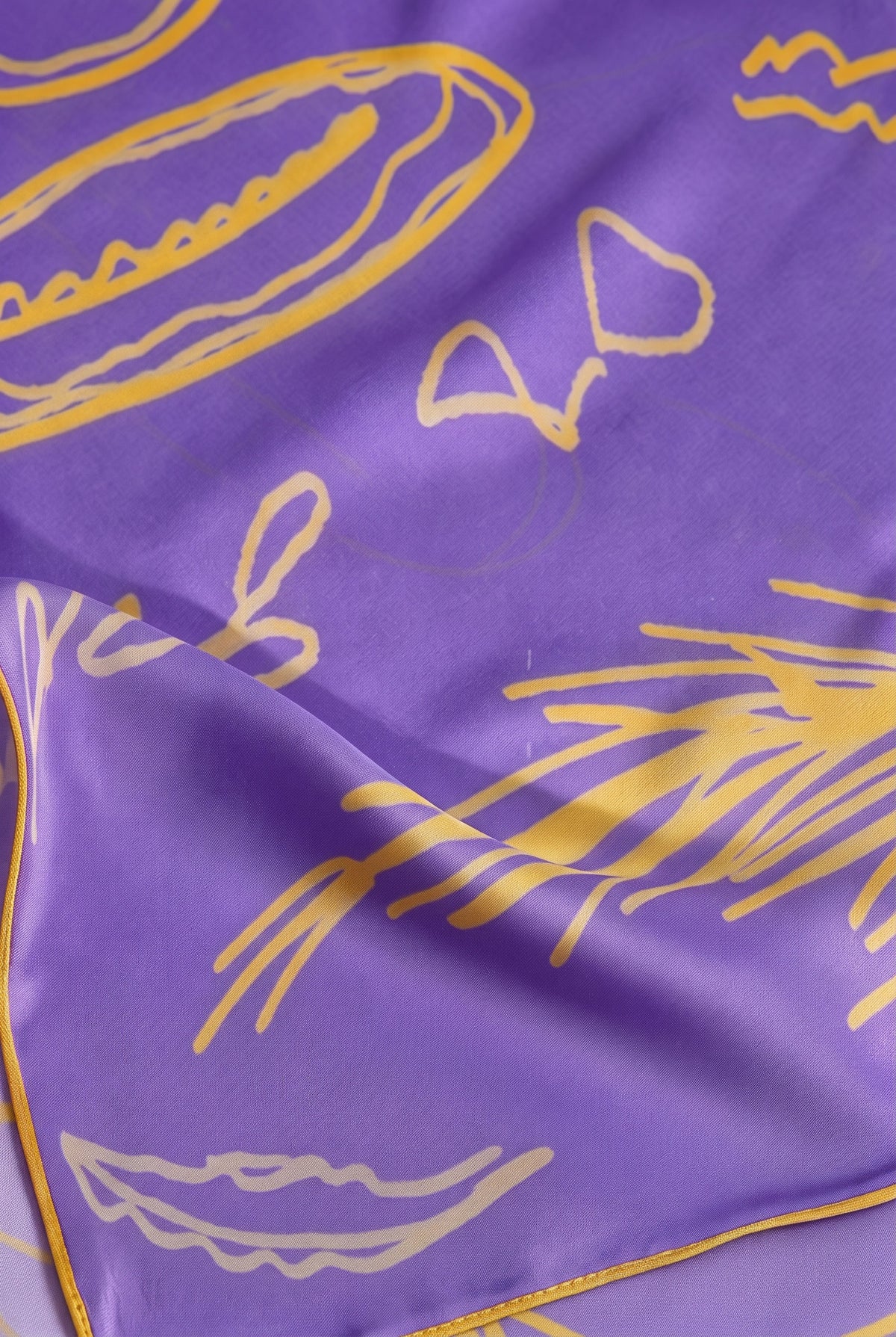 Enchanting Blue-Violet Silk Twill Scarf