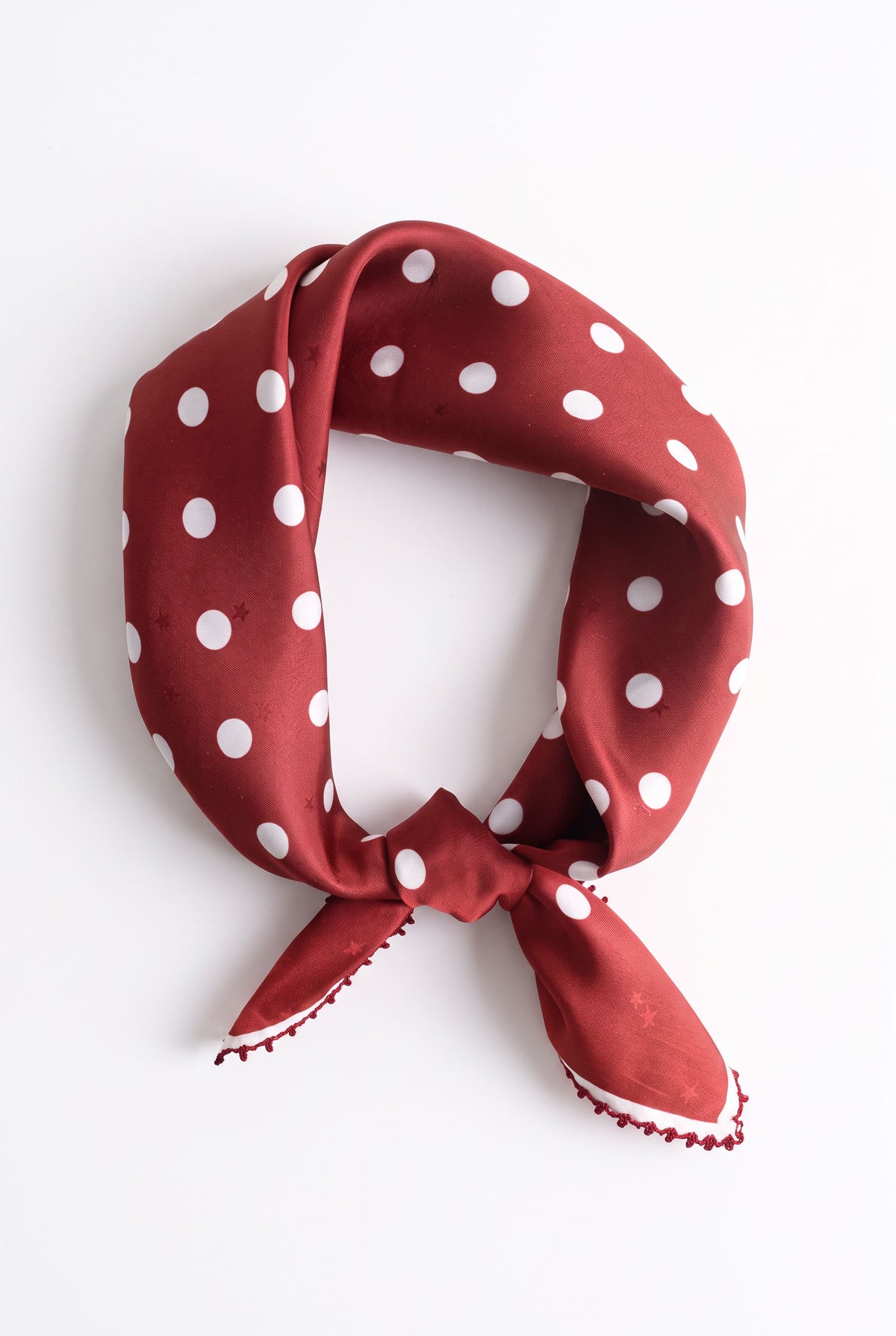 Cherry Red Silk Twill Scarf