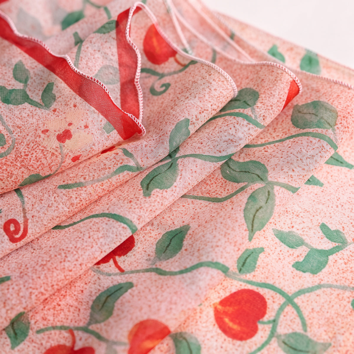 Strawberry Polka Silk Stole