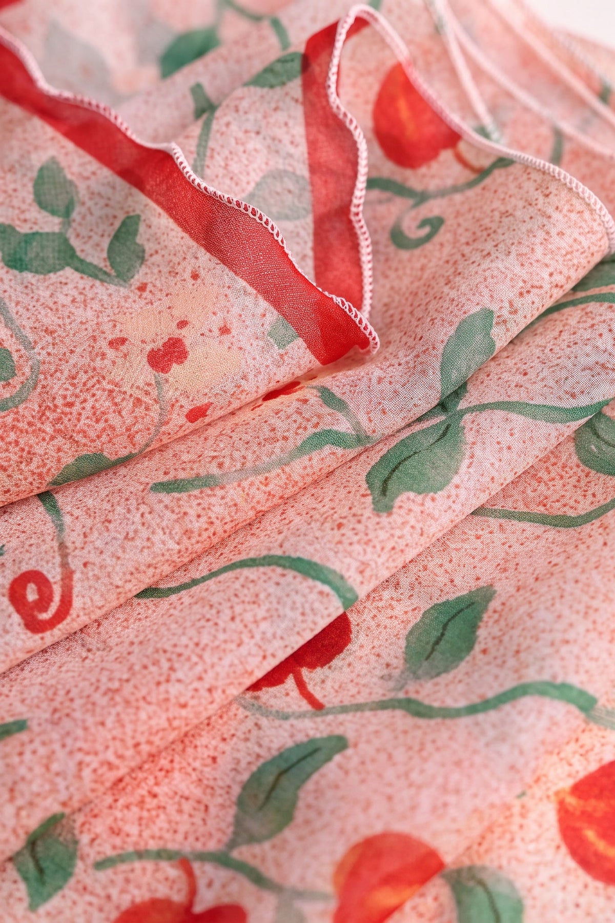 Strawberry Polka Silk Stole