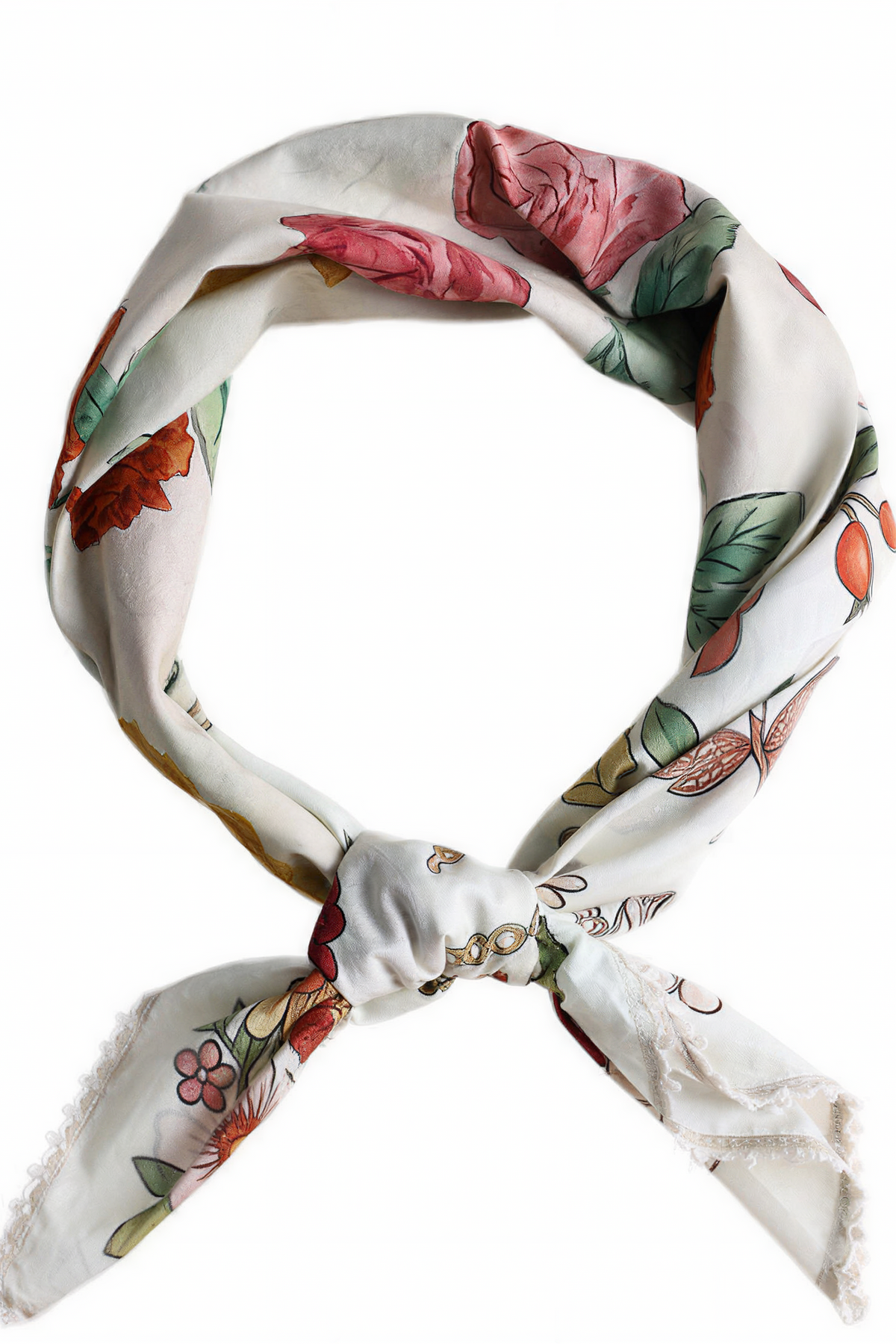 OffWhite Rose silk Twill scarf