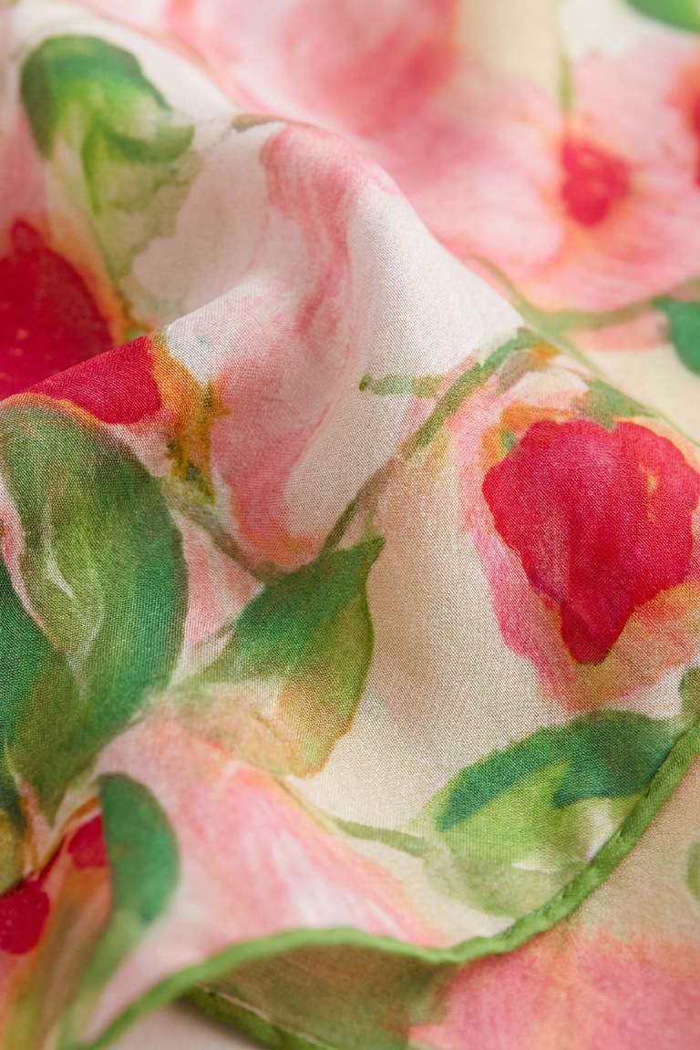 TenThousand Carp & Berry Silk Twill Scarf