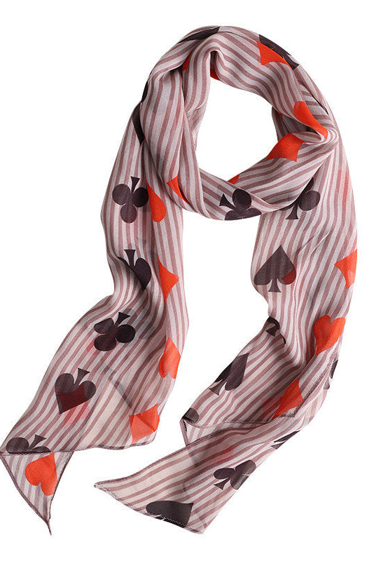 Between Black And Red Silk Twill Stole