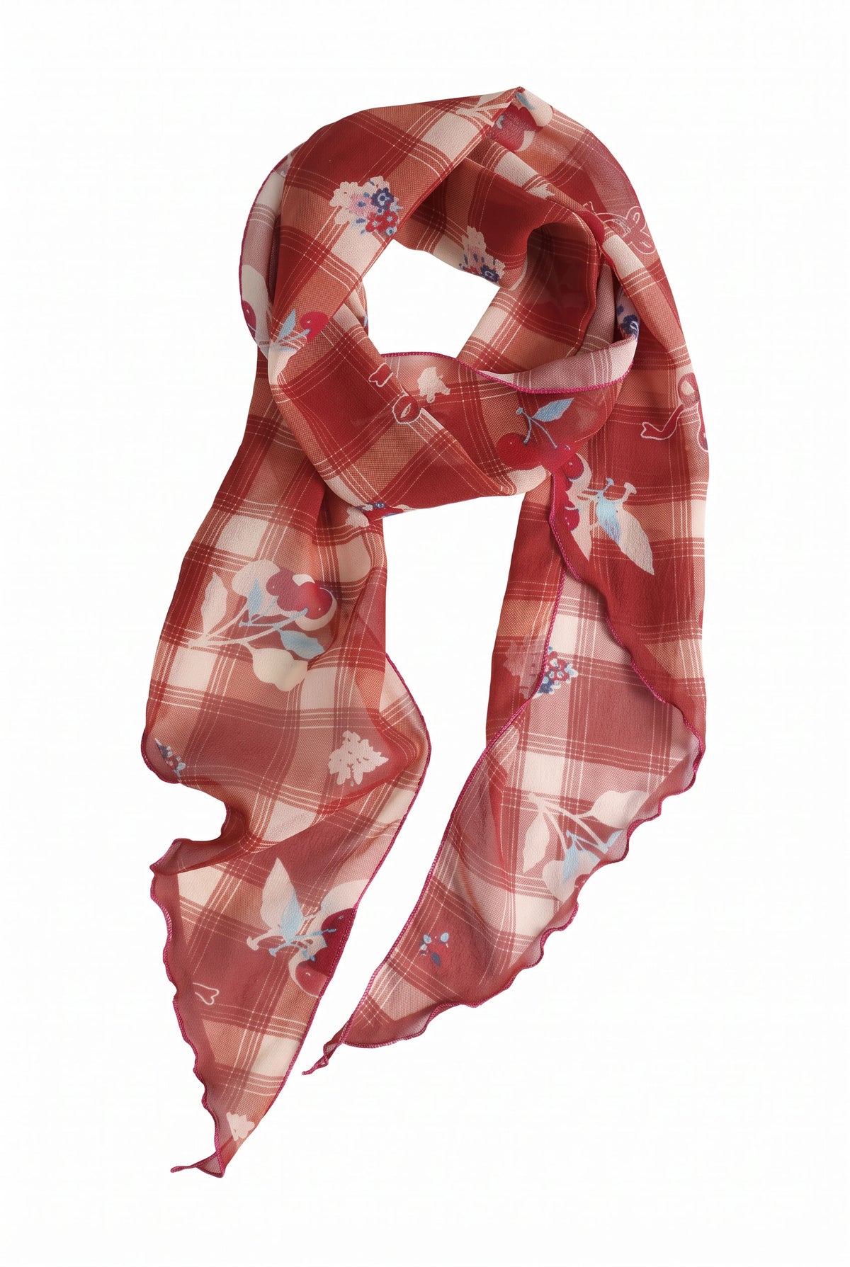 Moody Red Plaid Silk Stole