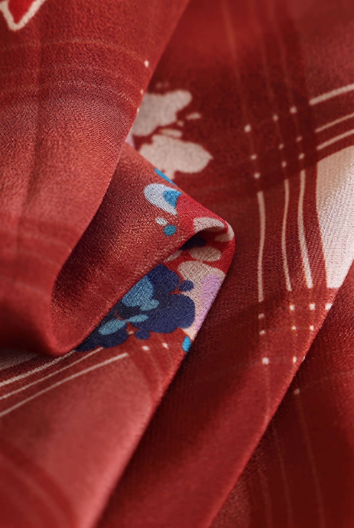 Christmas Red Plaid Silk Twill Scarf
