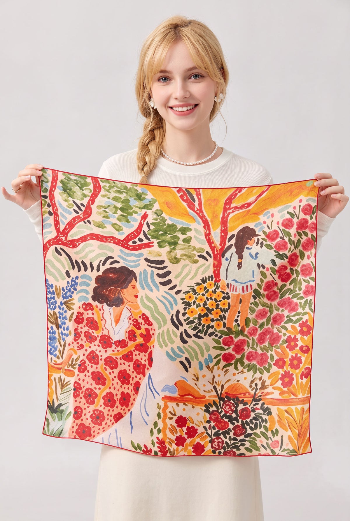 Rose Guardian Silk Scarf