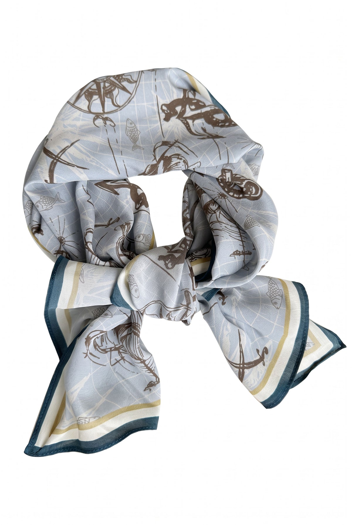 Sea Breeze Light Blue Silk Twill Stole