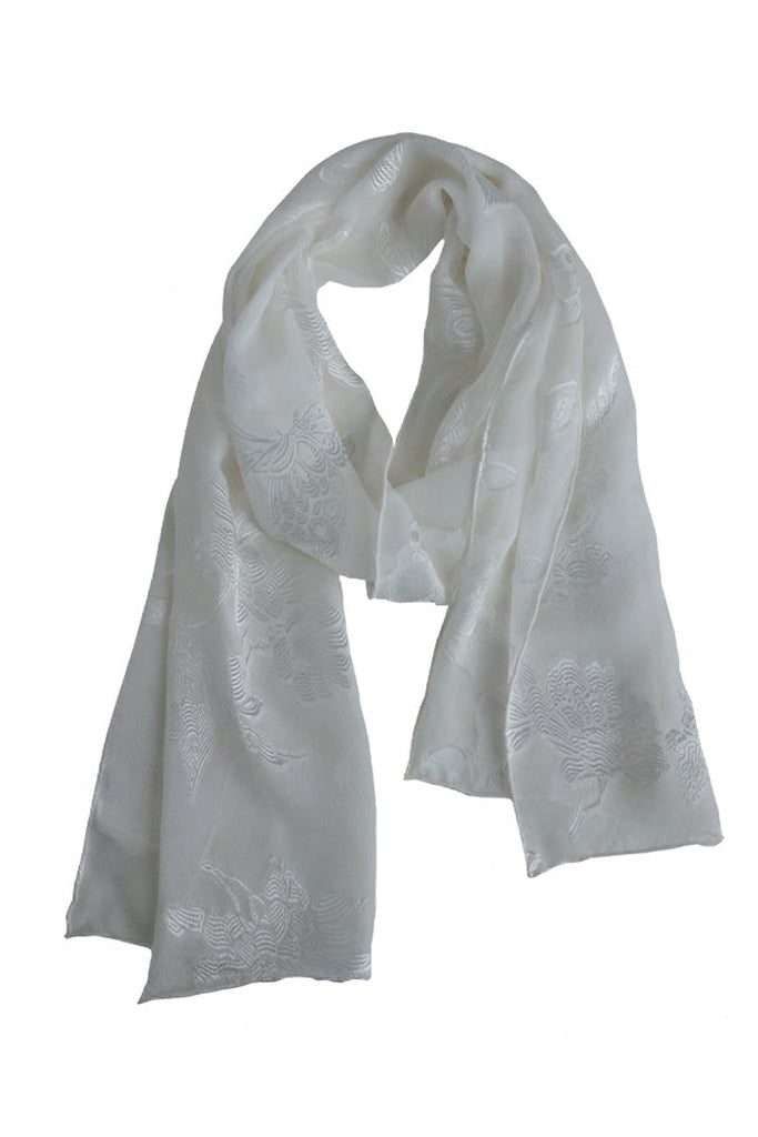 Butterfly Metamorphosis Jacquard Motif Silk Twill Stole