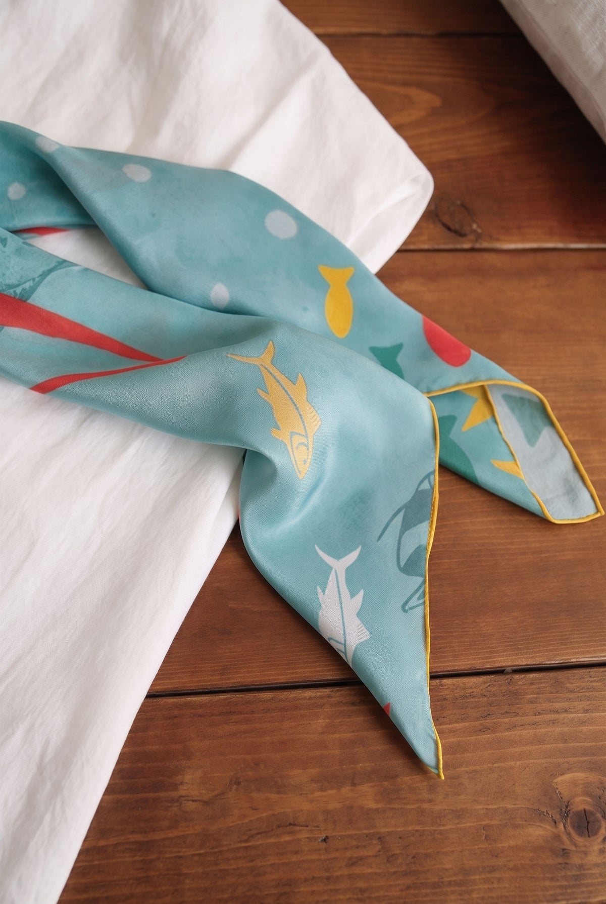 Endless Ocean Blue Silk Twill Scarf