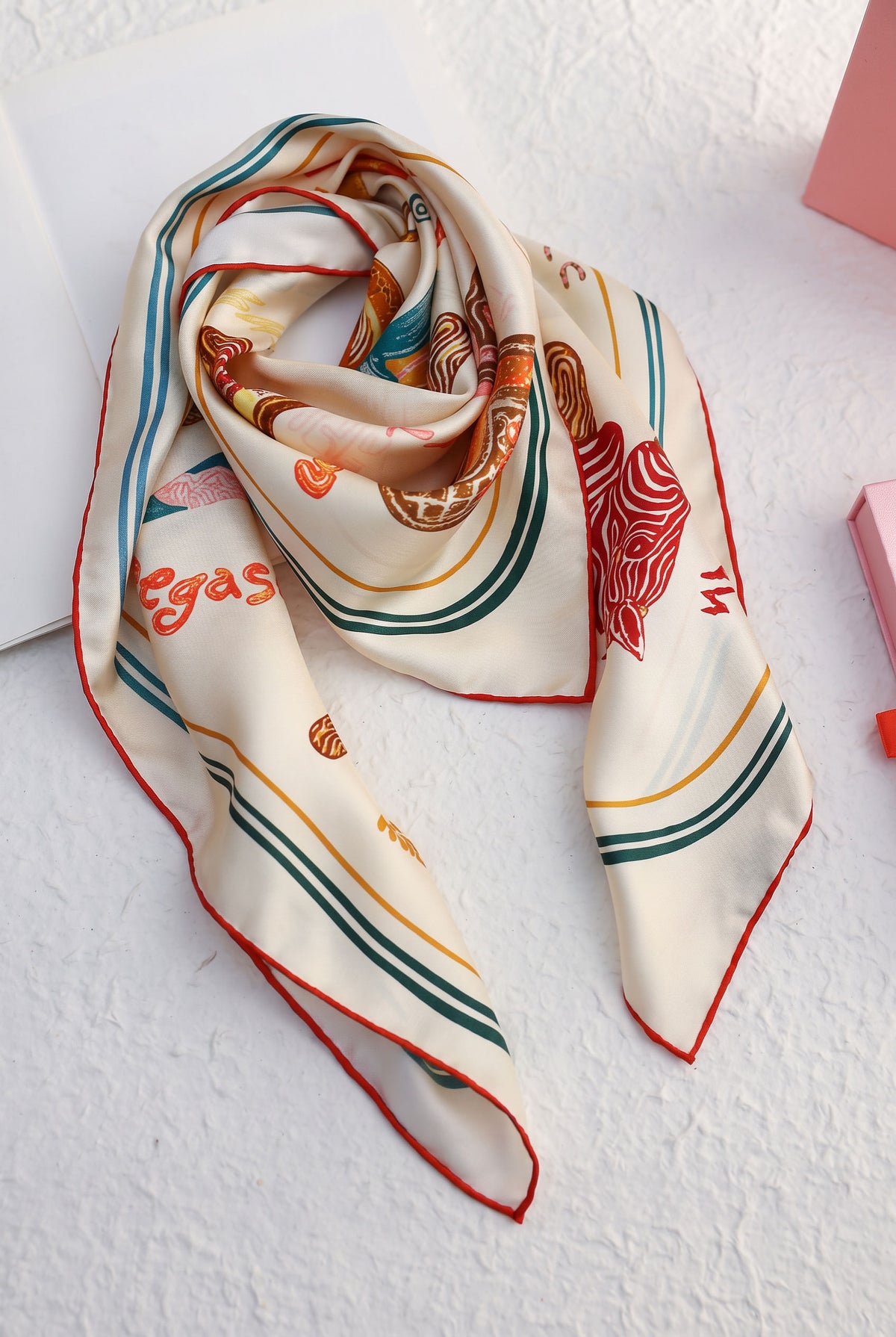 Creamy Ice Cream Silk Twill Scarf