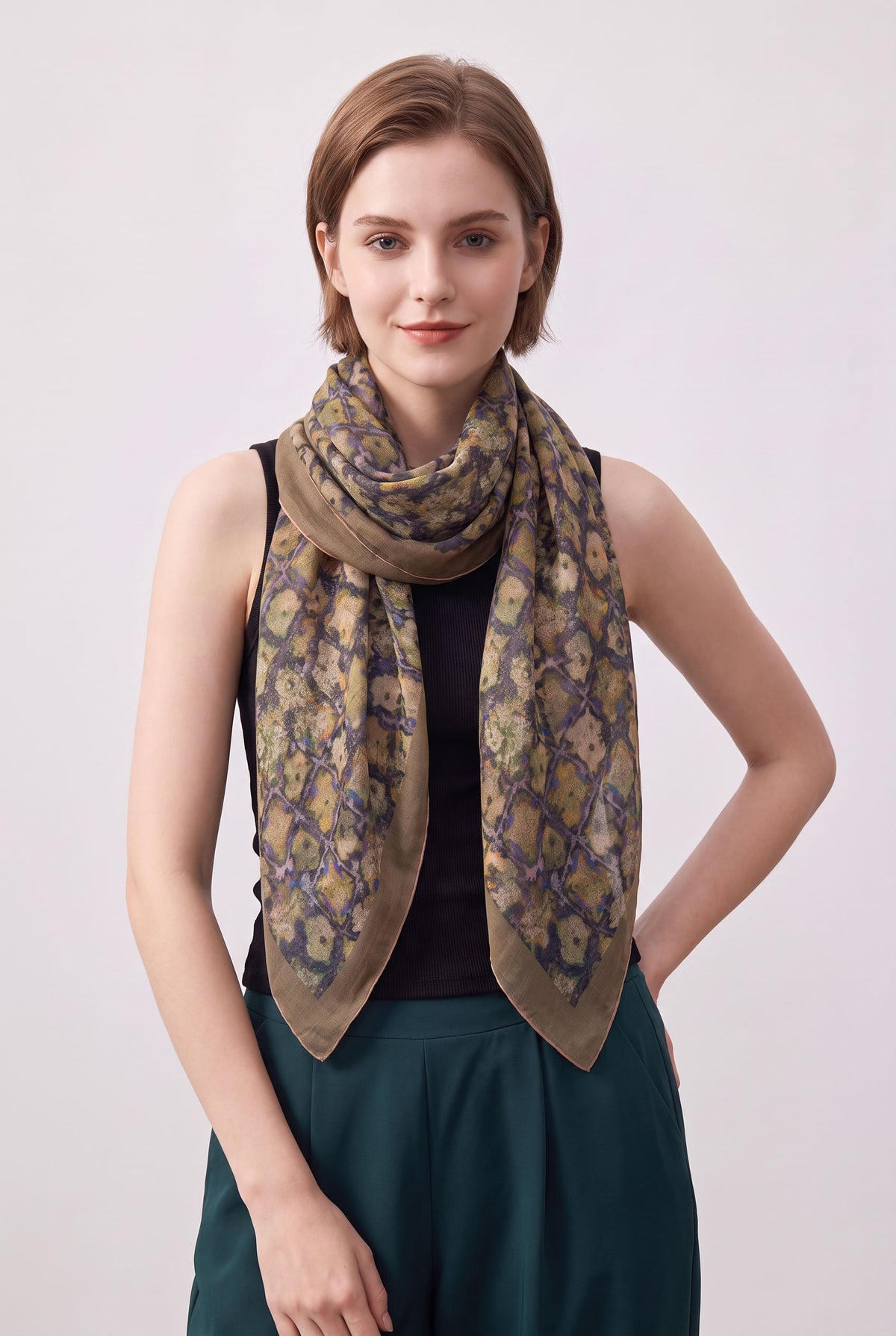 Lucky Clover Silk Twill Scarf