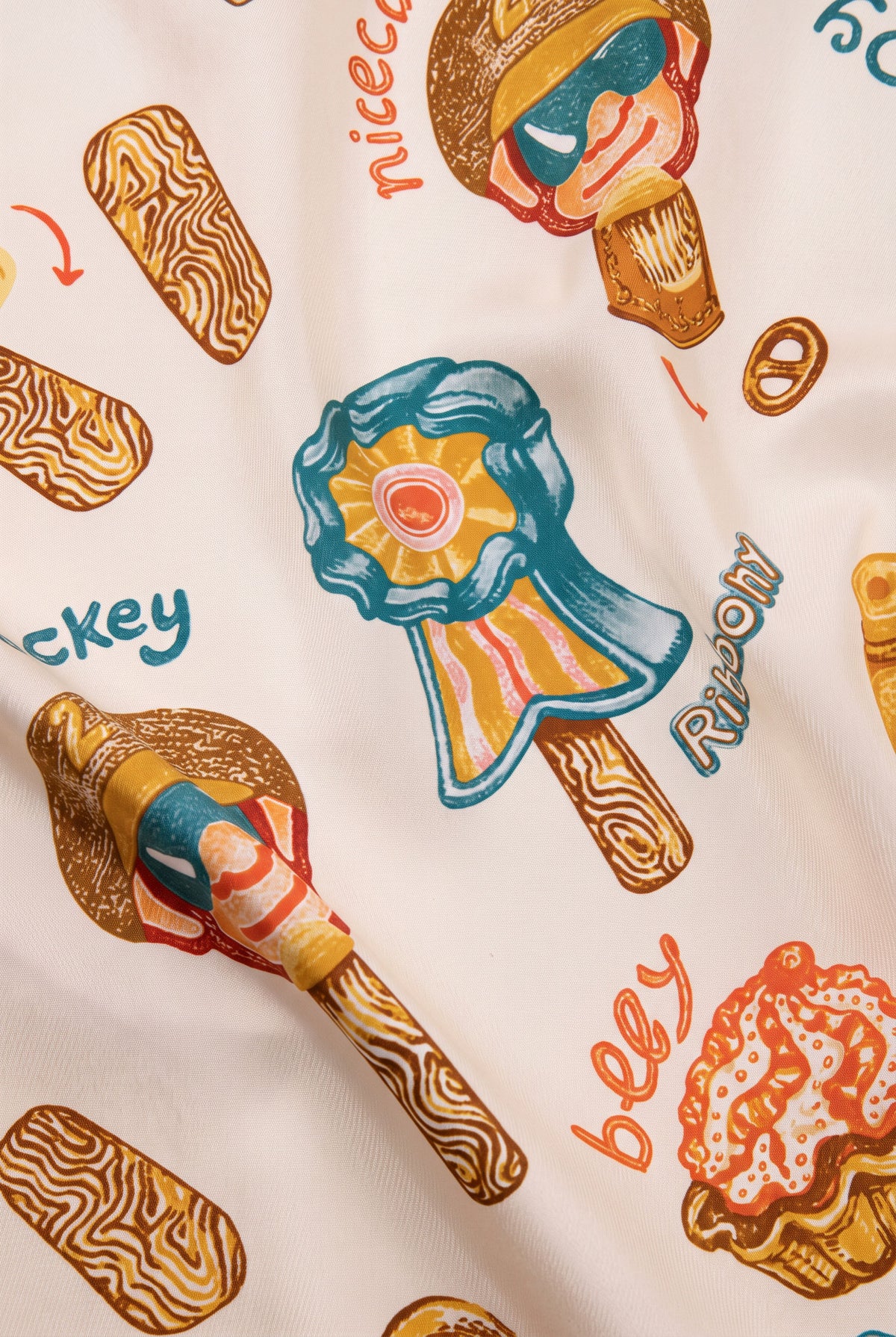 Creamy Ice Cream Silk Twill Scarf