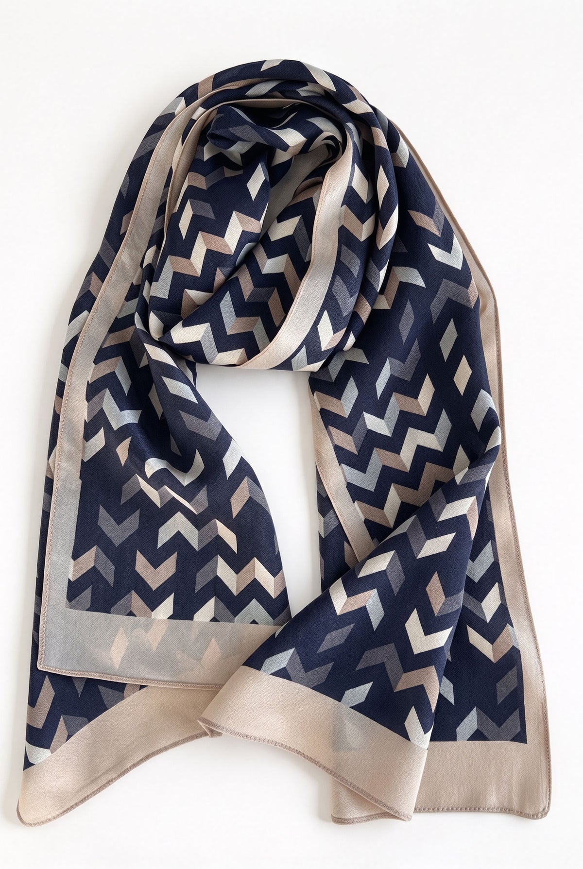 Deep Sea Ripple Silk Twill Stole