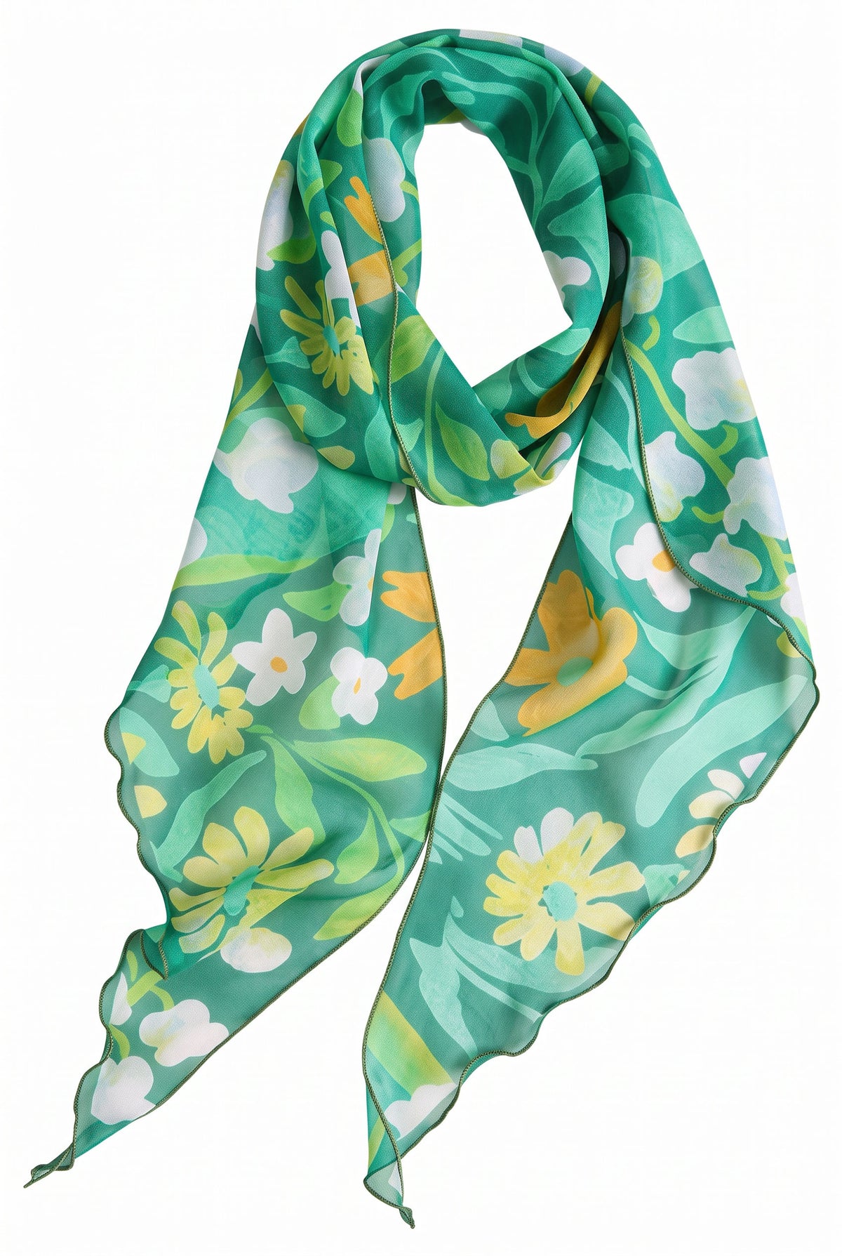Serene Forest Green Silk Twill Stole