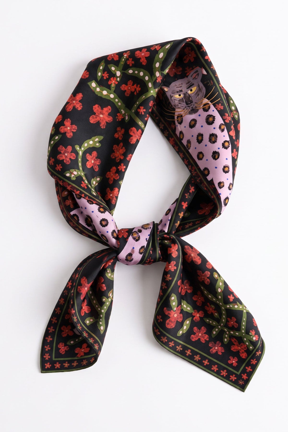 Soft Wild Leopard Silk Twill Scarf