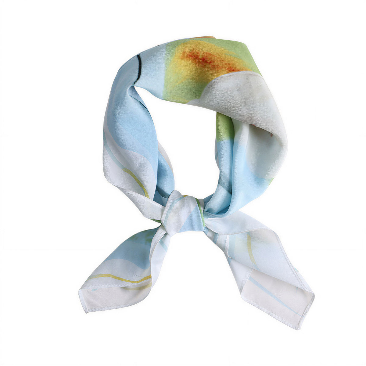 Floral Letter in Ink Silk Scarf