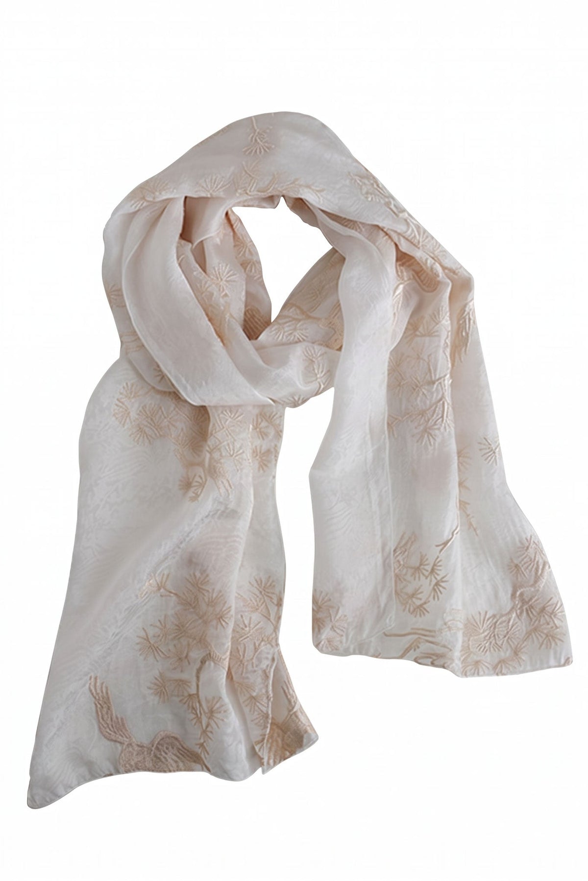 Crane in Clouds Silk Stole