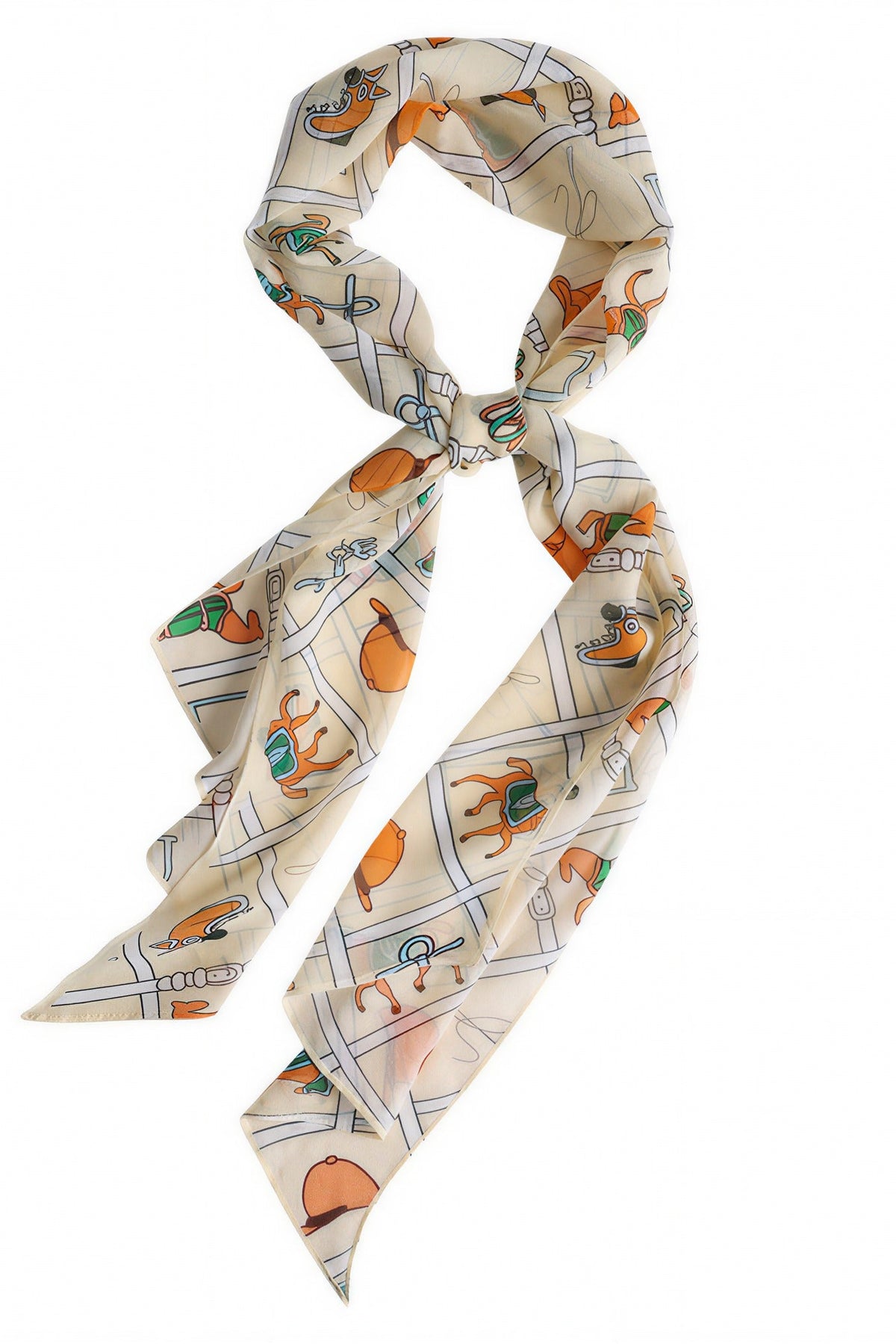 British Royal Steed Equestrian Print Silk Twill Stole