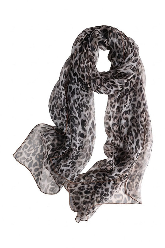 Leopard Print Silk Twill Stole