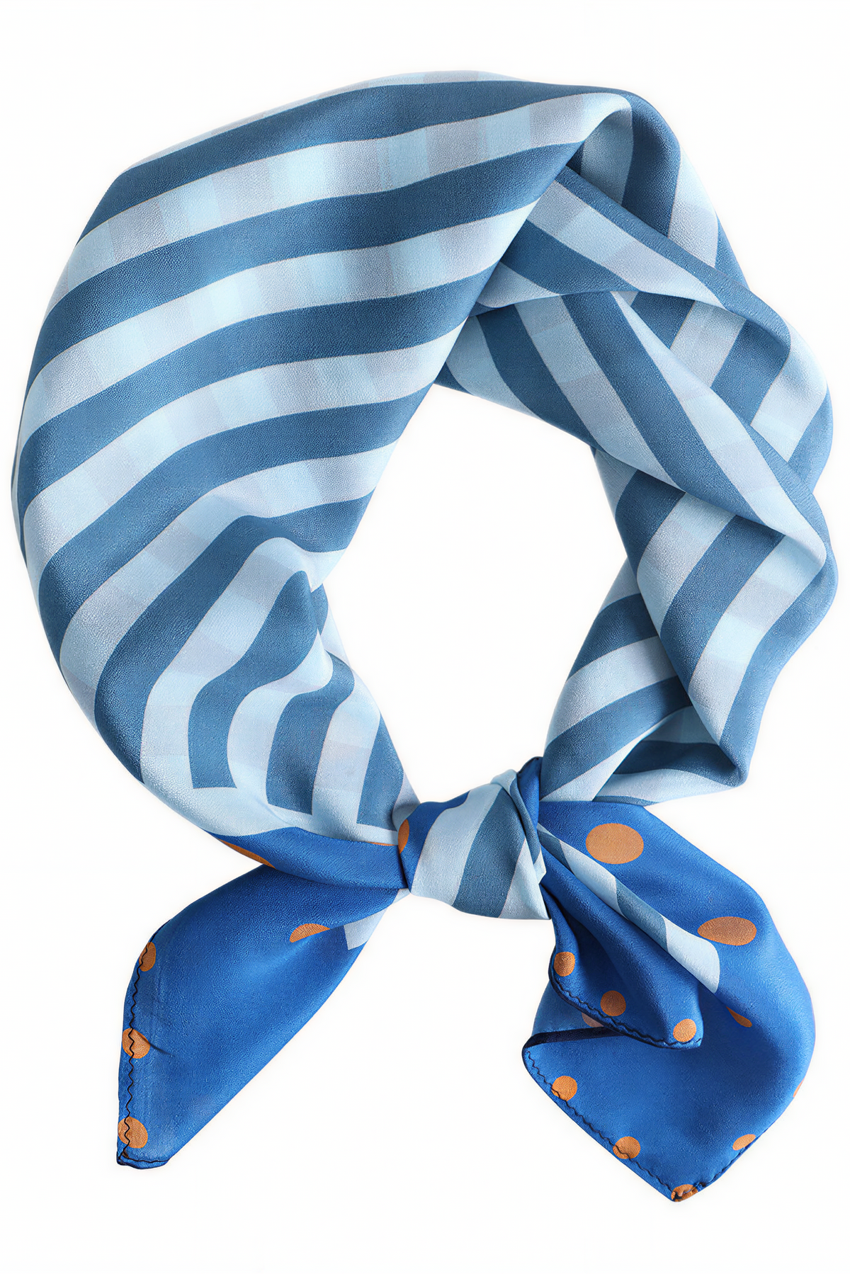 Blue Stripe Silk Twill scarf
