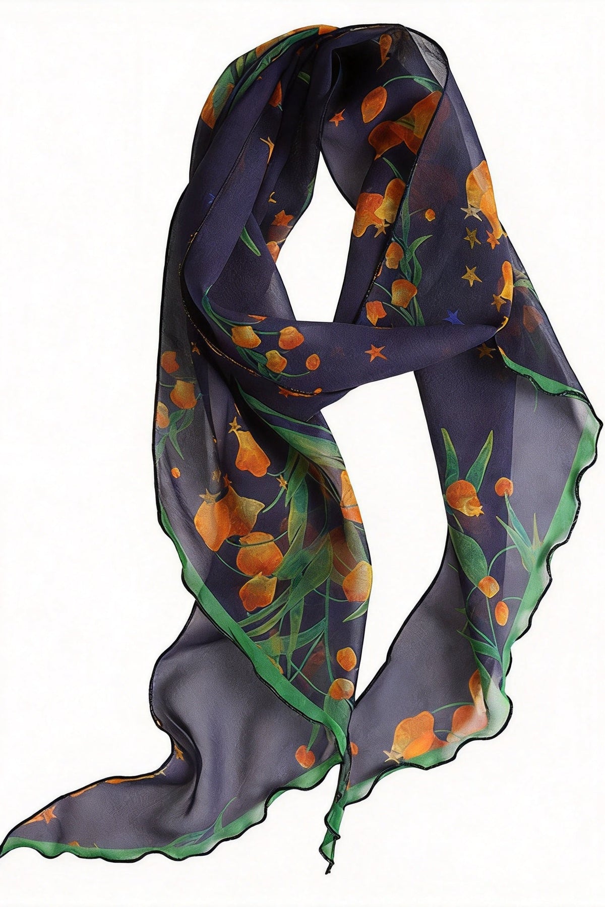 LanternShaped Fruits Silk Twill Stole