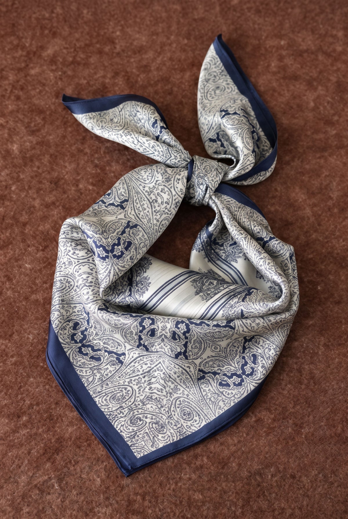 Dark Floral Lattice Silk Scarf