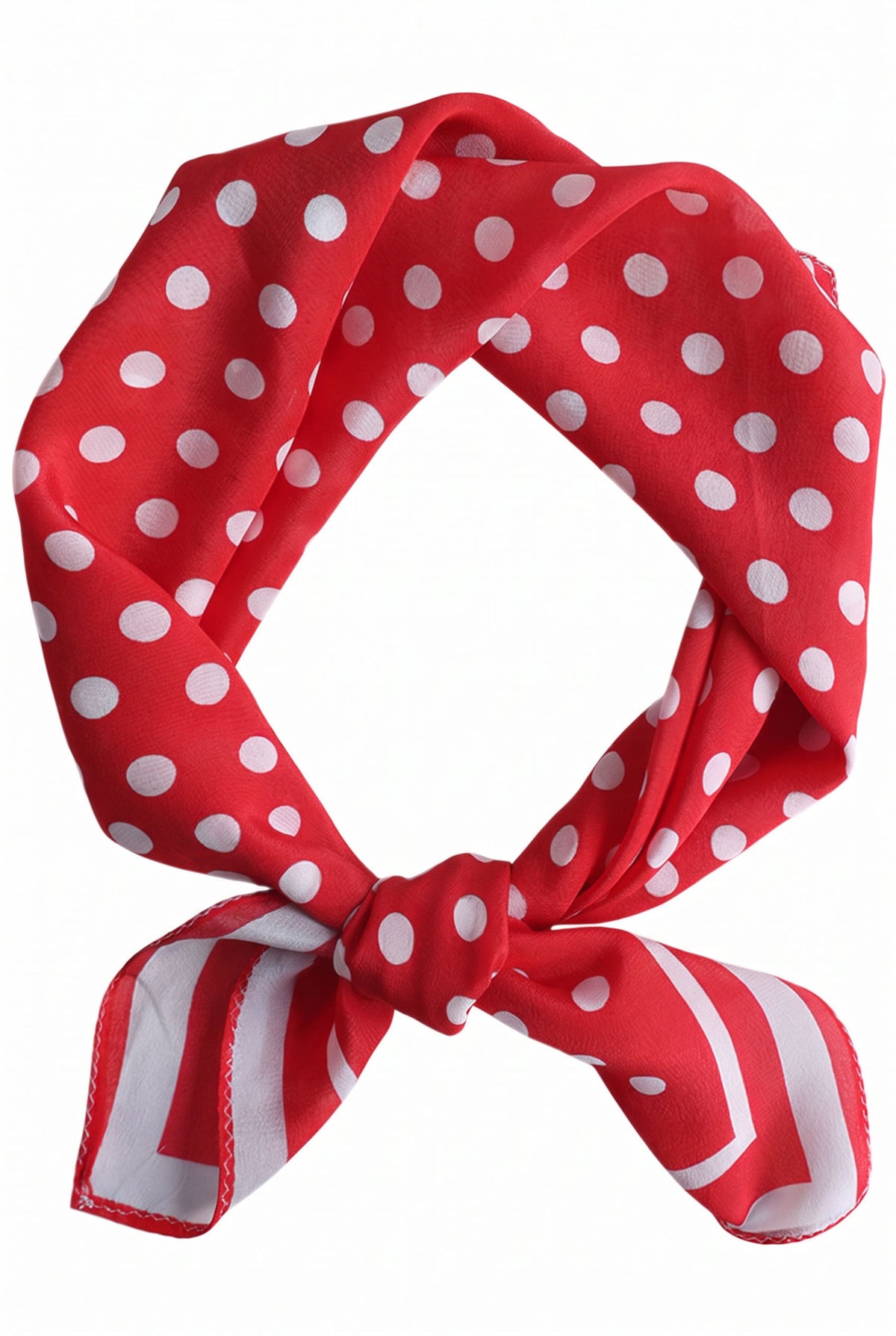 Red & White Polka Dot Silk Scarf