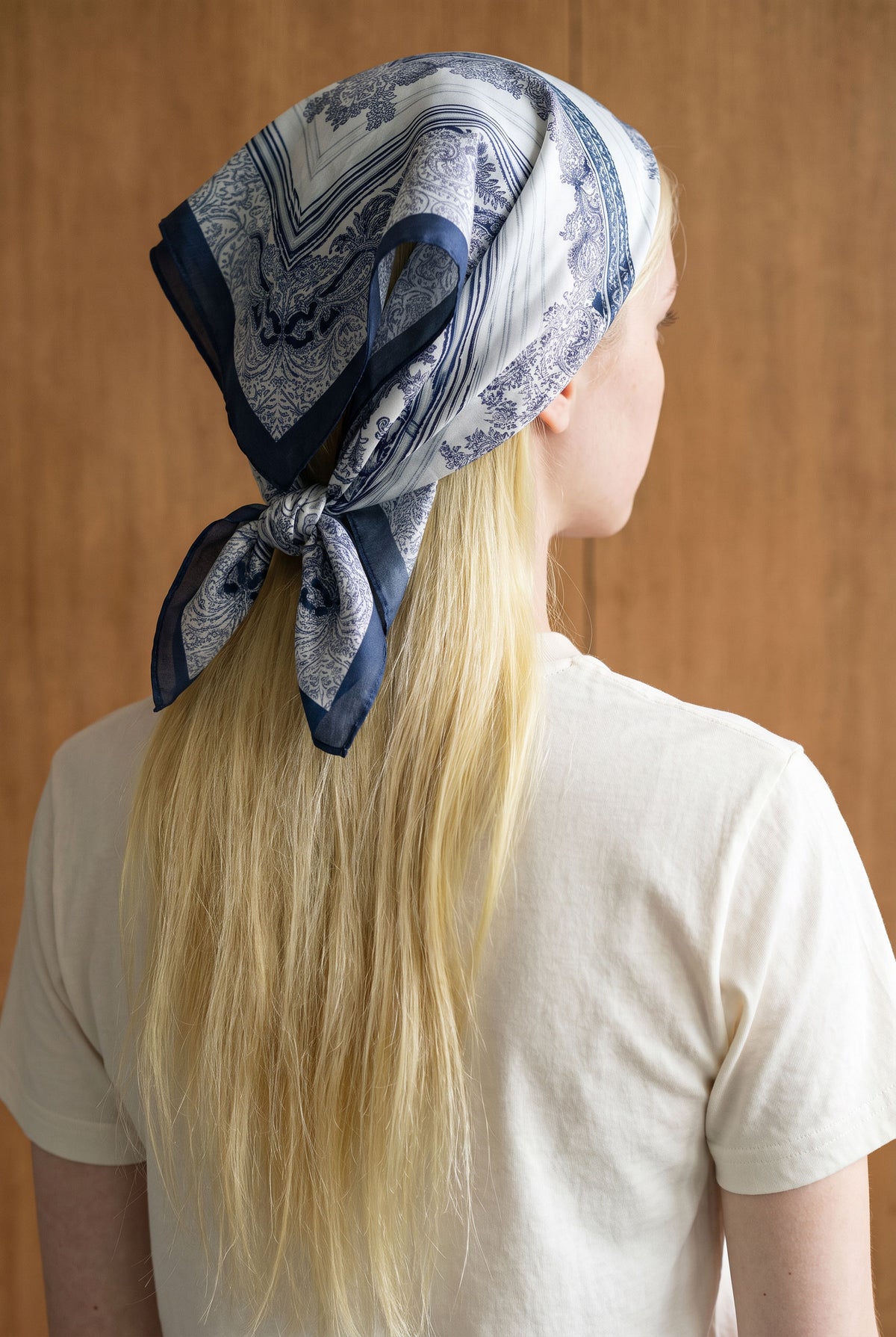 Dark Floral Lattice Silk Scarf