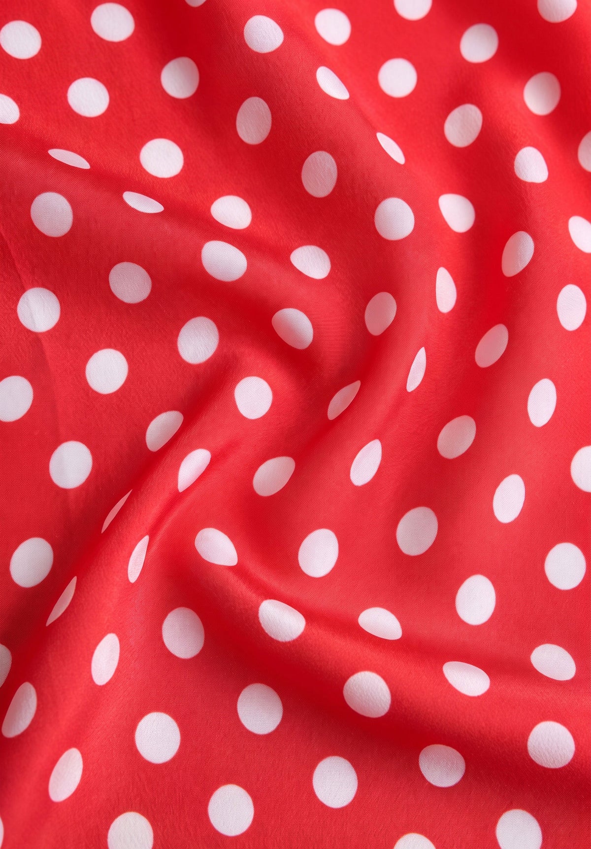 Red & White Polka Dot Silk Scarf