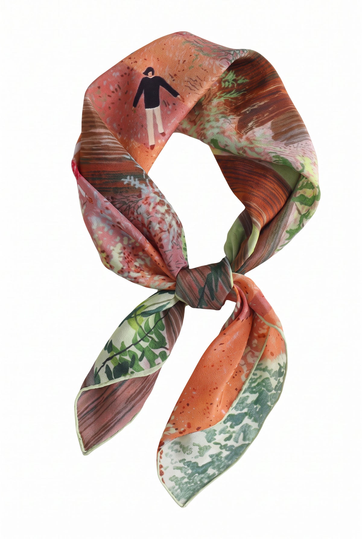 Woodland Tale: Wandering in Light Silk Twill Scarf