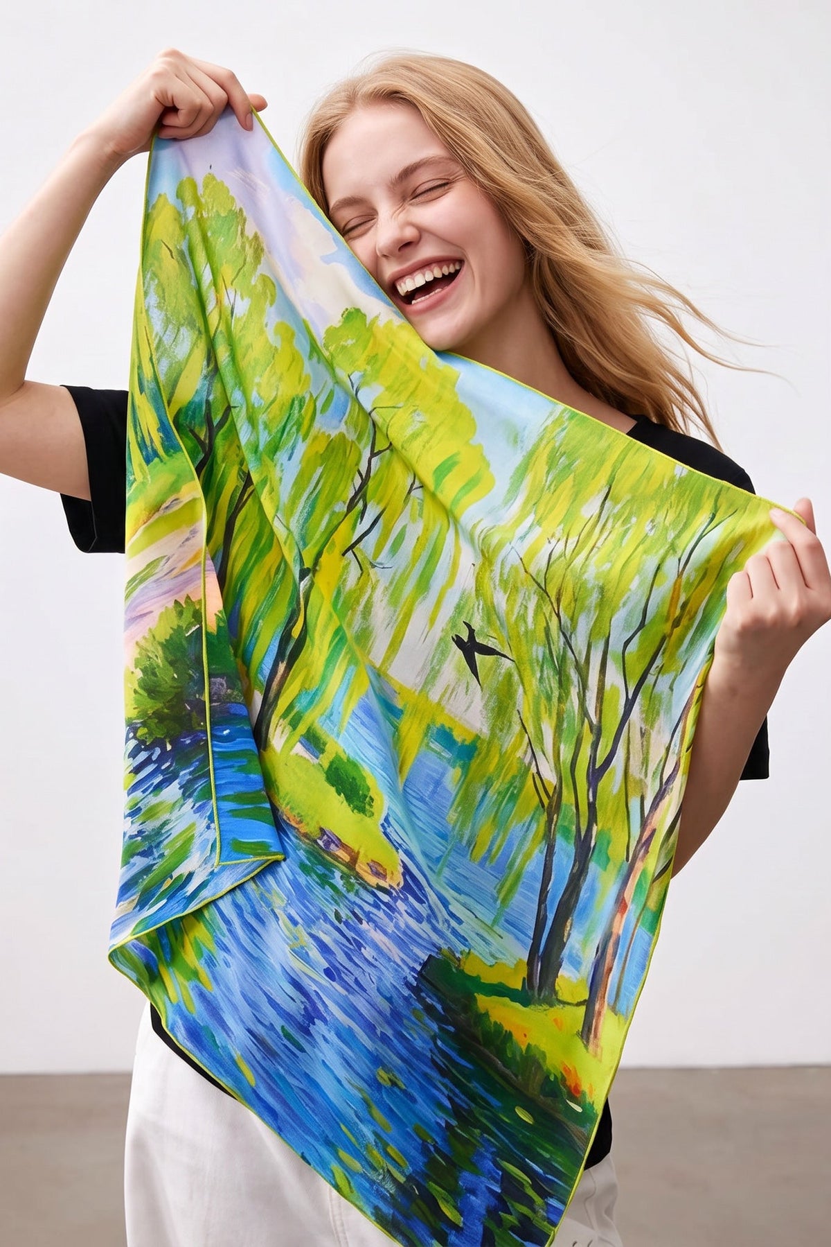 Spring Meander Silk Scarf